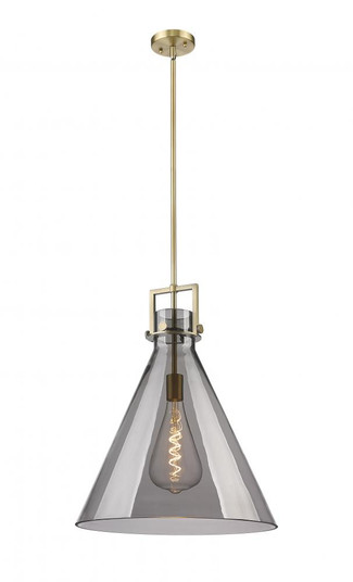 Newton Cone - 1 Light - 18 inch - Brushed Brass - Cord hung - Pendant (3442|411-1SL-BB-G411-18SM)