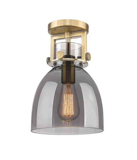 Newton Bell - 1 Light - 8 inch - Brushed Brass - Semi-Flush Mount (3442|411-1F-BB-G412-8SM)