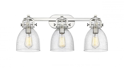 Newton Bell - 3 Light - 27 inch - Polished Nickel - Bath Vanity Light (3442|410-3W-PN-G412-7SDY)
