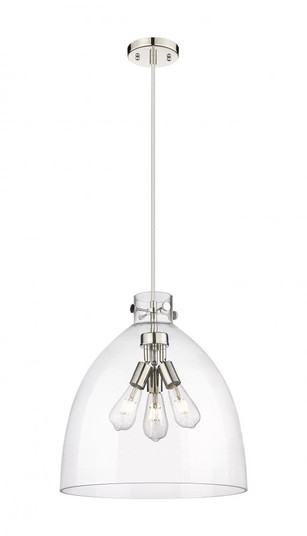 Newton Bell - 3 Light - 18 inch - Polished Nickel - Cord hung - Pendant (3442|410-3PL-PN-G412-18CL)