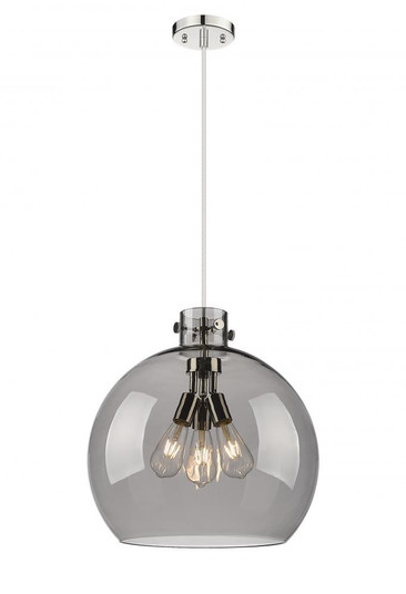 Newton Sphere - 3 Light - 18 inch - Polished Nickel - Cord hung - Pendant (3442|410-3PL-PN-G410-18SM)