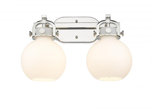 Newton Sphere - 2 Light - 17 inch - Polished Nickel - Bath Vanity Light (3442|410-2W-PN-G410-7WH)