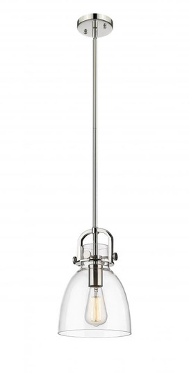 Newton Bell - 1 Light - 8 inch - Polished Nickel - Multi Pendant (3442|410-1SS-PN-G412-8CL)