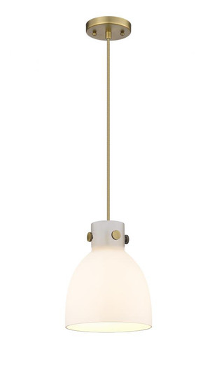 Newton Bell - 1 Light - 8 inch - Brushed Brass - Cord hung - Pendant (3442|410-1PS-BB-G412-8WH)