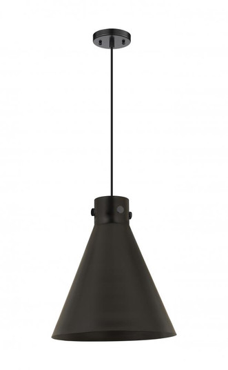 Newton Cone - 1 Light - 14 inch - Matte Black - Cord hung - Pendant (3442|410-1PL-BK-M411-14BK)