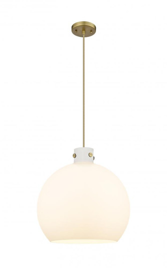 Newton Sphere - 1 Light - 18 inch - Brushed Brass - Cord hung - Pendant (3442|410-1PL-BB-G410-18WH)