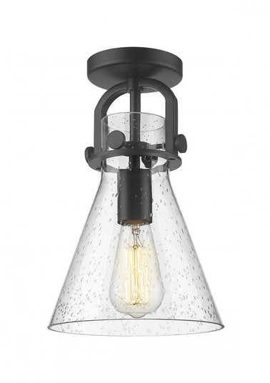 Newton Cone - 1 Light - 8 inch - Matte Black - Semi-Flush Mount (3442|410-1F-BK-G411-8SDY)