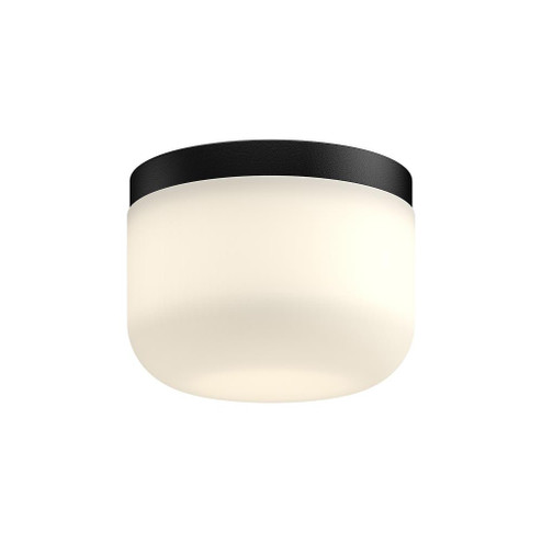 Mel 5-in Black/Opal Glass LED Flush Mount (461|FM53005-BK/OP)