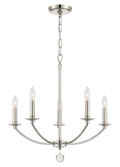 Mila 5 Light Polished Nickel Chandelier (205|MIL-8005-PN)