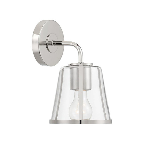 Fulton 1 Light Polished Nickel Sconce (205|FUL-911-PN-CL)