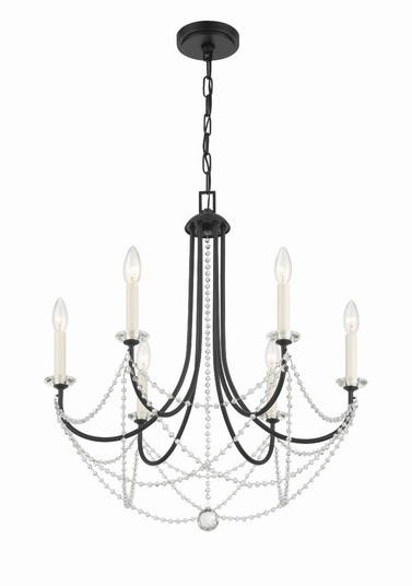 Delilah 6 Light Matte Black Chandelier (205|DEL-90806-MK)