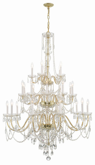 Traditional Crystal 25 Light Hand Cut Crystal Polished Brass Chandelier (205|1156-PB-CL-MWP)