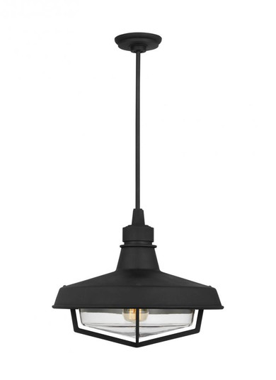 Hollis Transitional 1-Light Outdoor Exterior Large Pendant Ceiling Hanging Lantern Light (7725|TO1021TXB)