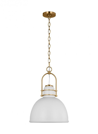 Upland Mid-Century 1-Light Indoor Dimmable Extra Large Pendant Ceiling Hanging Chandelier Light (7725|CP1411BBSMWT)