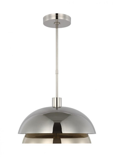 The Shanti Large 1-Light Damp Rated Integrated Dimmable LED Ceiling Pendant in Polished Nickel (7355|SLPD13427N)