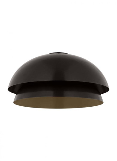 The Shanti Large Damp Rated 1-Light Integrated Dimmable LED Ceiling Flushmount in Dark Bronze (7355|SLFM13627BZ)