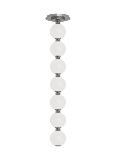 The Perle 24 Damp Rated Integrated Dimmable LED Ceiling Pendant in Polished Nickel (7355|SLPD22627NS)