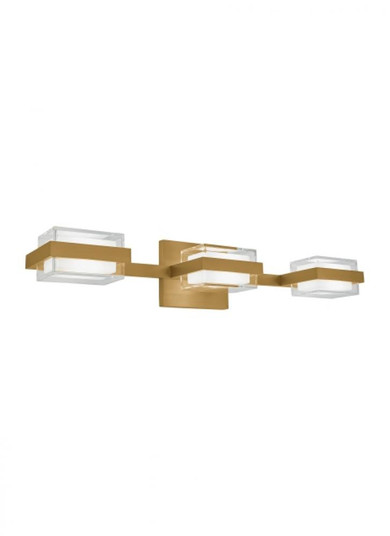 The Kamden 22.5-inch Damp Rated 3-Light Integrated Dimmable LED Bath Vanity in Natural Brass (7355|700BCKMD3HNB-LED930)