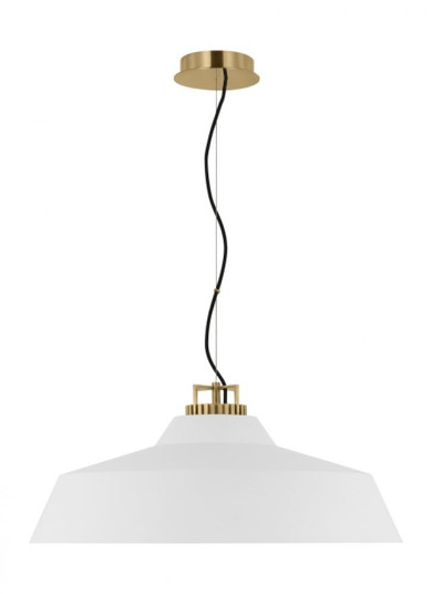 The Forge Grande Short 1-Light Damp Rated Integrated Dimmable LED Ceiling Pendant in Natural Brass (7355|SLPD13127WNB)