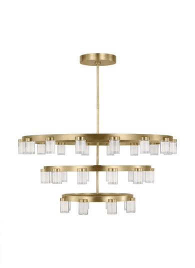 The Esfera Three Tier X-Large 36-Light Damp Rated Integrated Dimmable LED Ceiling Chandelier (7355|KWCH19627NB)