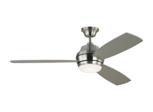 Ikon 52-inch indoor/outdoor integrated LED dimmable ceiling fan in brushed steel silver finish (6|3IKDR52BSD)
