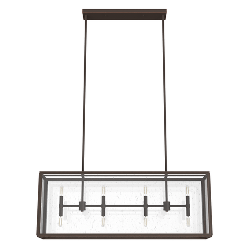 Hunter Felippe Onyx Bengal with Seeded Glass 8 Light Chandelier Ceiling Light Fixture (4797|19978)