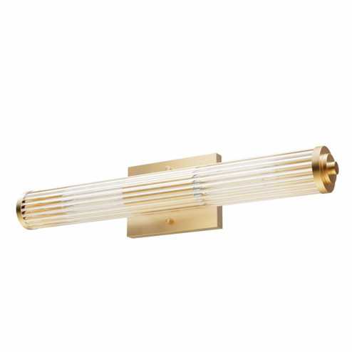 Hunter Holly Grove Alturas Gold with Clear Glass 2 Light Bathroom Vanity Wall Light Fixture (4797|19939)