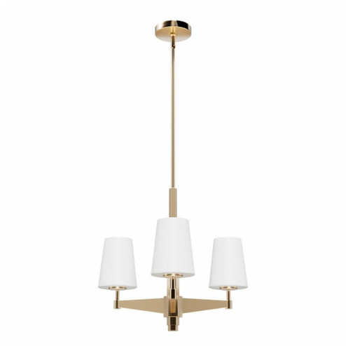 Hunter Nolita Alturas Gold with Cased White Glass 3 Light Chandelier Ceiling Light Fixture (4797|19878)