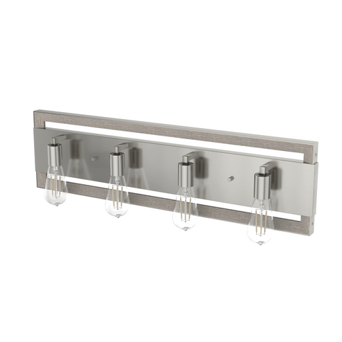 Hunter Woodburn Brushed Nickel 4 Light Bathroom Vanity Wall Light Fixture (4797|19865)