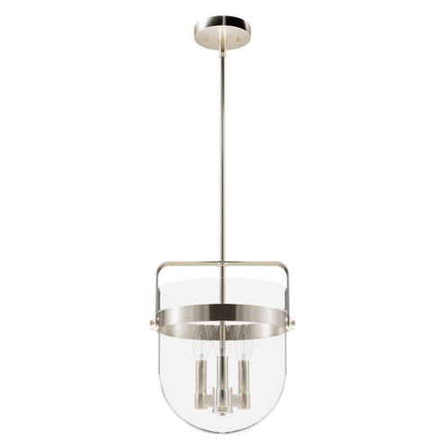 Hunter Karloff Brushed Nickel with Clear Glass 3 Light Pendant Ceiling Light Fixture (4797|19833)