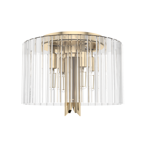 Hunter Gatz Alturas Gold with Clear Glass 4 Light Flush Mount Ceiling Light Fixture (4797|19690)