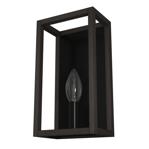 Hunter Squire Manor Matte Black and Dark Ash 1 Light Sconce Wall Light Fixture (4797|19669)