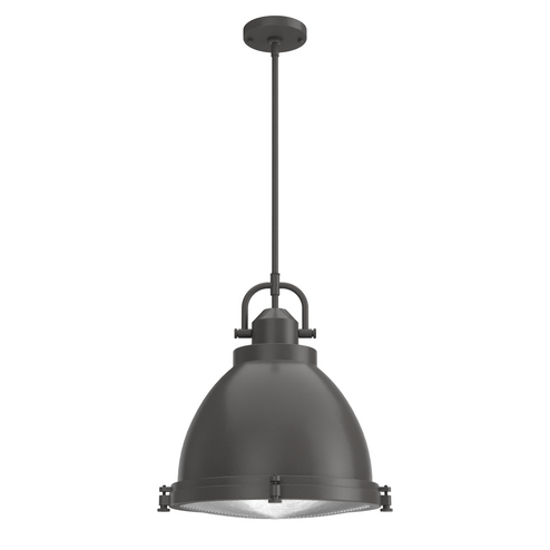 Hunter Bridgemoor Noble Bronze with Clear Holophane Glass 3 Light Pendant Ceiling Light Fixture (4797|19100)