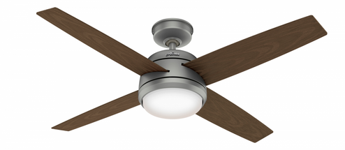 Hunter 52 inch Oceana Matte Silver WeatherMax Indoor / Outdoor Ceiling Fan with LED Light Kit and Wa (4797|59616)
