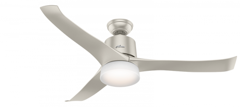 Hunter 54 inch Wi-Fi Symphony Matte Nickel Ceiling Fan with LED Light Kit and Handheld Remote (4797|59376)