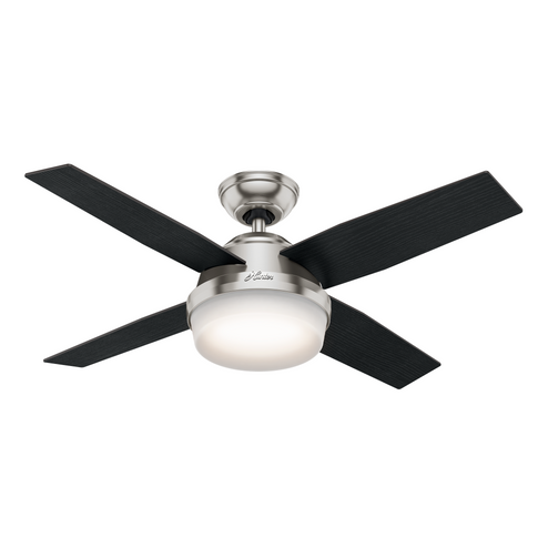 Hunter 44 inch Dempsey Brushed Nickel Ceiling Fan with LED Light Kit and Handheld Remote (4797|59245)