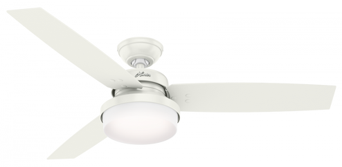 Hunter 52 inch Sentinel Fresh White Ceiling Fan with LED Light Kit and Handheld Remote (4797|59169)