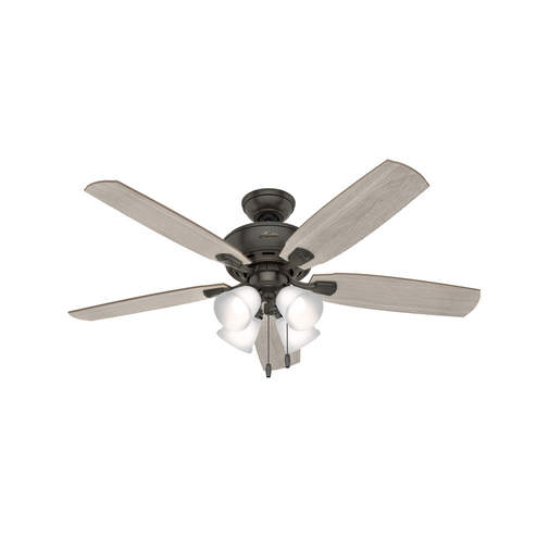 Hunter 52 inch Amberlin Noble Bronze Ceiling Fan with LED Light Kit and Pull Chain (4797|53215)
