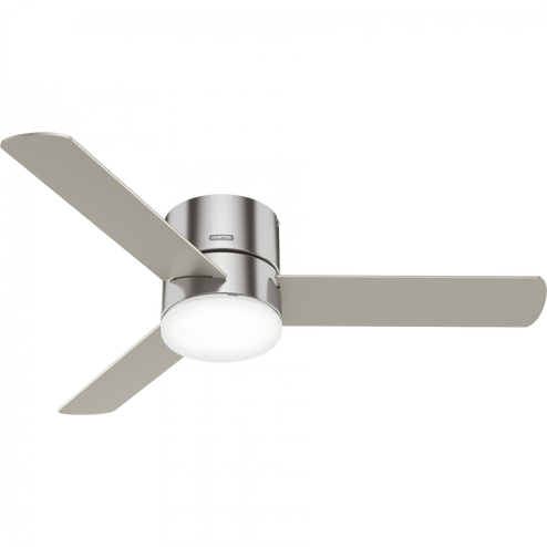 Hunter 52 inch Minimus Brushed Nickel Low Profile Ceiling Fan with LED Light Kit and Handheld Remote (4797|51431)