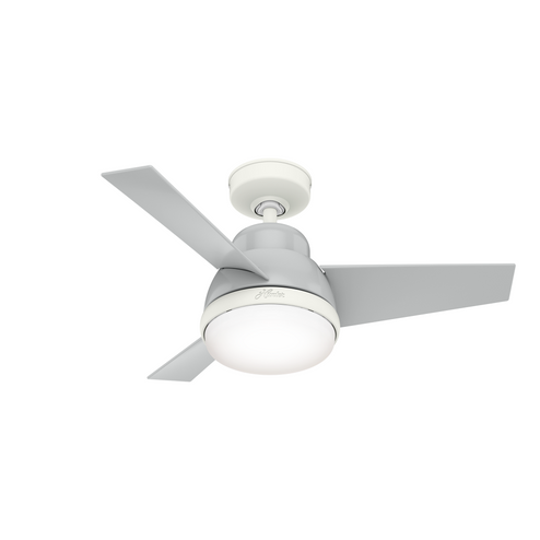 Hunter 36 inch Valda Dove Grey Ceiling Fan with LED Light Kit and Handheld Remote (4797|51328)