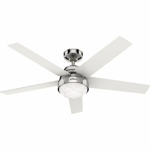 Hunter 52 inch Garland Polished Nickel Ceiling Fan with LED Light Kit and Wall Control (4797|50969)