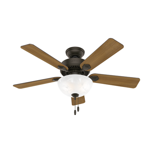 Hunter 44 inch Swanson New Bronze Ceiling Fan with LED Light Kit and Pull Chain (4797|50896)