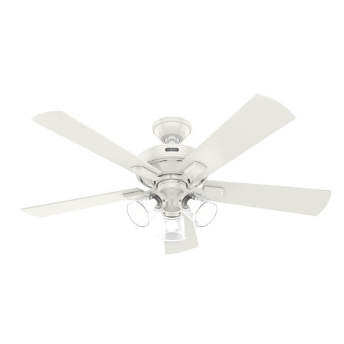 Hunter 52 inch Crestfield Fresh White Ceiling Fan with LED Light Kit and Handheld Remote (4797|51859)