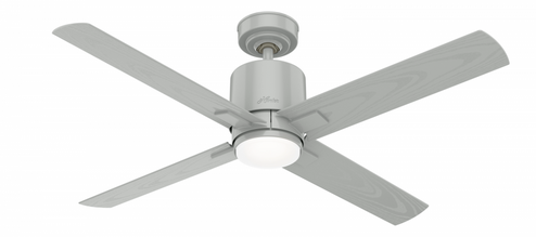 Hunter 52 inch Visalia Quartz Grey Damp Rated Ceiling Fan with LED Light Kit and Handheld Remote (4797|50595)