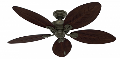 Hunter 54 inch Bayview Provencal Gold Damp Rated Ceiling Fan and Pull Chain (4797|50473)