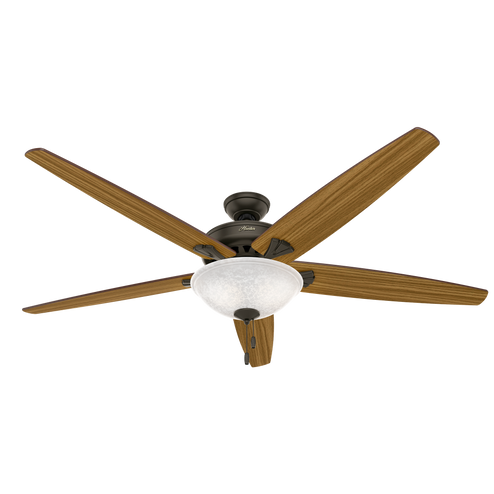 Hunter 70 inch Stockbridge New Bronze Ceiling Fan with LED Light Kit and Pull Chain (4797|50472)