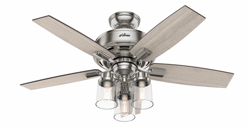 Hunter 44 inch Bennett Brushed Nickel Ceiling Fan with LED Light Kit and Handheld Remote (4797|50417)