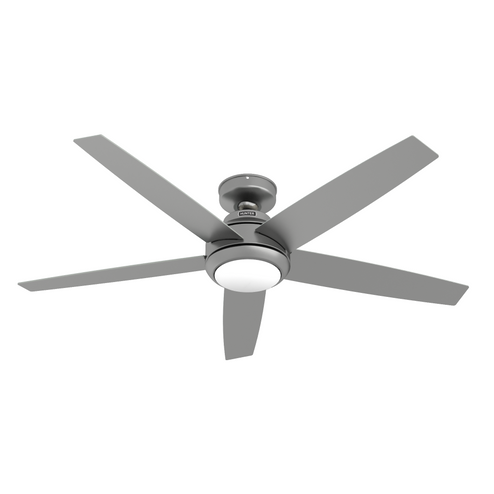 Hunter 52 inch Zayden Matte Silver Ceiling Fan with LED Light Kit and Handheld Remote (4797|51696)
