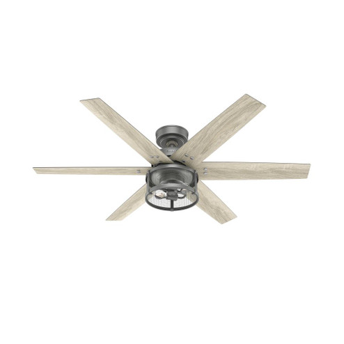 Hunter 52 inch Houston Matte Silver Ceiling Fan with LED Light Kit and Handheld Remote (4797|51685)
