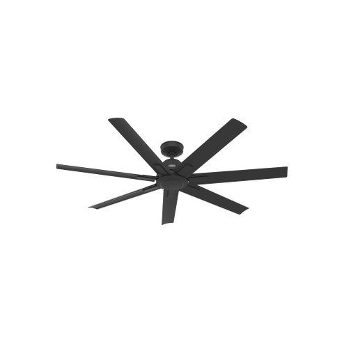 Hunter 60 inch Downtown Matte Black Damp Rated Ceiling Fan and Wall Control (4797|51590)